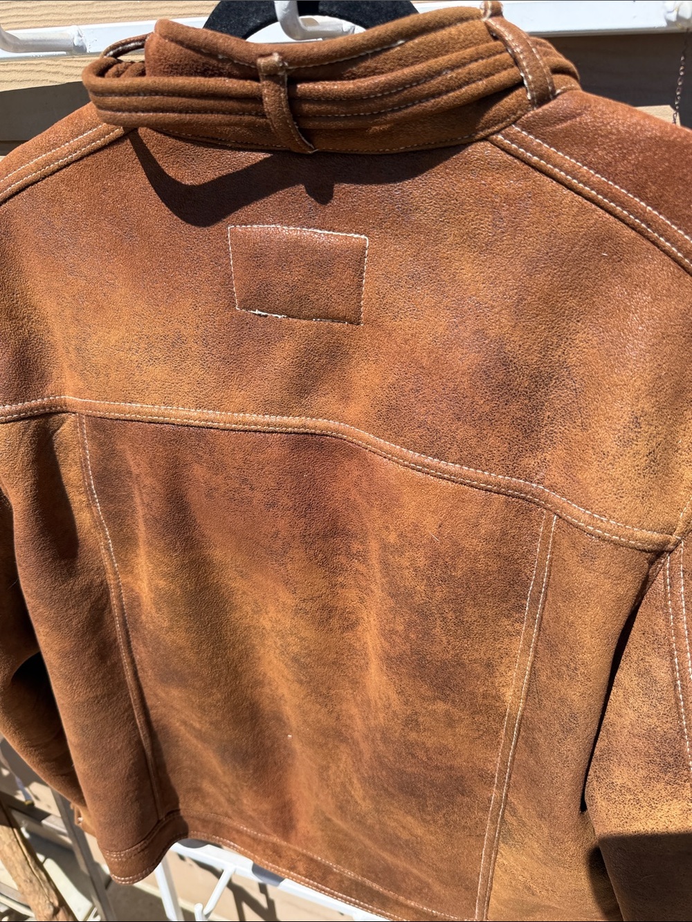 Guess Y2K New Unisex Brown Faux Suede Bomber Jacket with Shearling/ pockets "L" - Picture 13 of 17